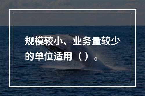 规模较小、业务量较少的单位适用（ ）。