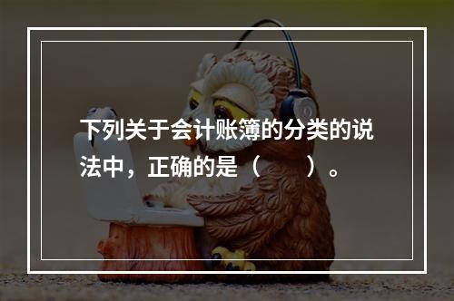 下列关于会计账簿的分类的说法中，正确的是（　　）。