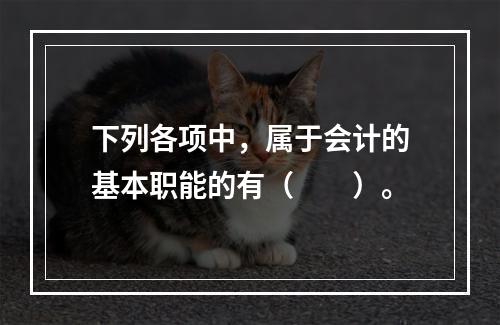 下列各项中，属于会计的基本职能的有（　　）。