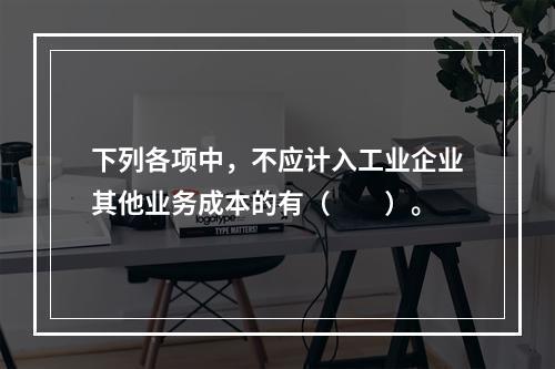 下列各项中，不应计入工业企业其他业务成本的有（　　）。