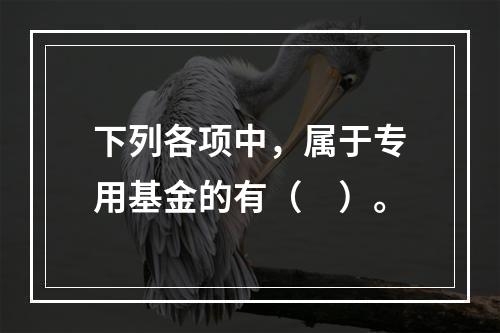 下列各项中，属于专用基金的有（　）。