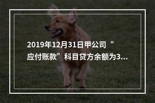 2019年12月31日甲公司“应付账款”科目贷方余额为300