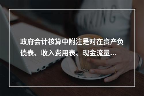 政府会计核算中附注是对在资产负债表、收入费用表、现金流量表等