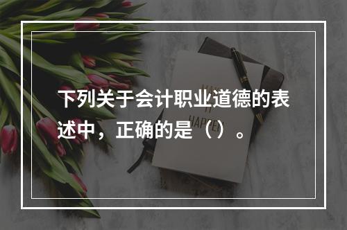 下列关于会计职业道德的表述中，正确的是（ ）。