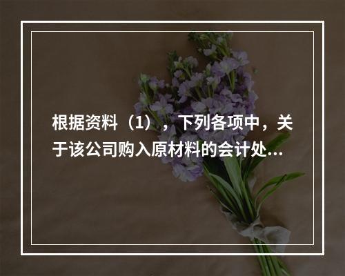 根据资料（1），下列各项中，关于该公司购入原材料的会计处理结