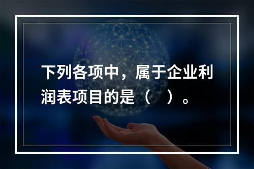 下列各项中，属于企业利润表项目的是（　）。