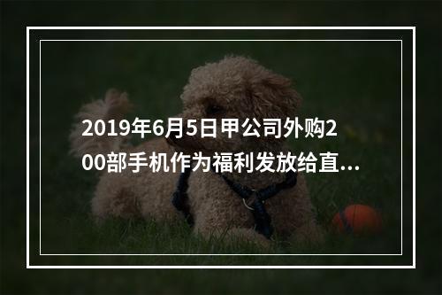 2019年6月5日甲公司外购200部手机作为福利发放给直接从