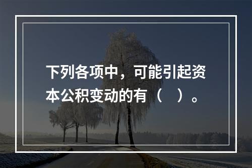 下列各项中，可能引起资本公积变动的有（　）。