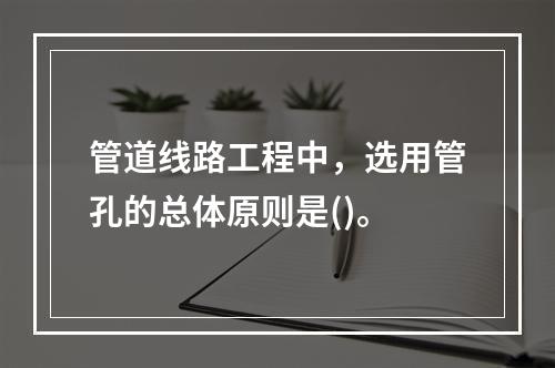 管道线路工程中，选用管孔的总体原则是()。