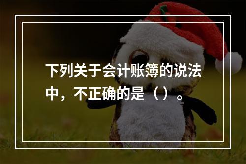 下列关于会计账簿的说法中，不正确的是（ ）。