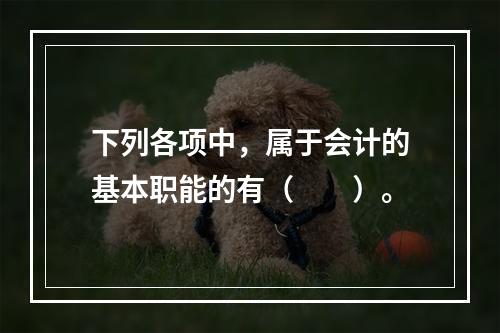 下列各项中，属于会计的基本职能的有（　　）。