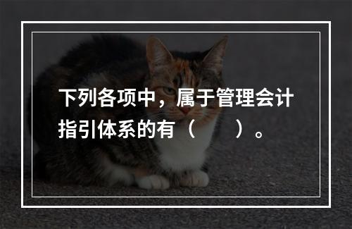 下列各项中，属于管理会计指引体系的有（　　）。