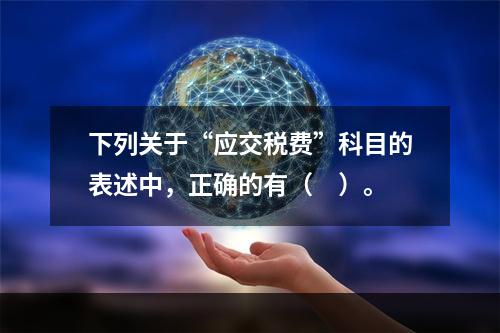 下列关于“应交税费”科目的表述中，正确的有（　）。