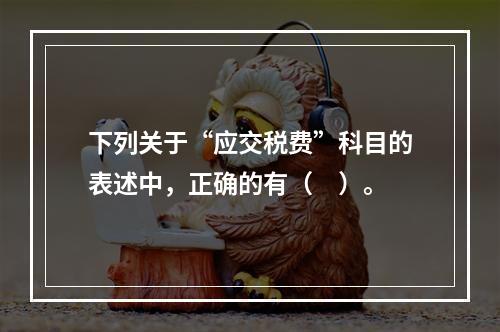 下列关于“应交税费”科目的表述中，正确的有（　）。