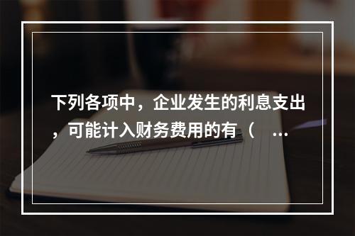 下列各项中，企业发生的利息支出，可能计入财务费用的有（　）。