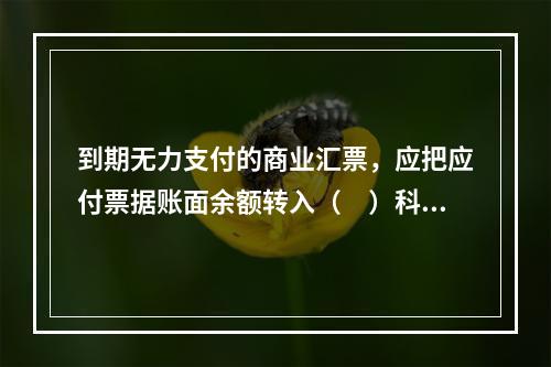 到期无力支付的商业汇票，应把应付票据账面余额转入（　）科目。