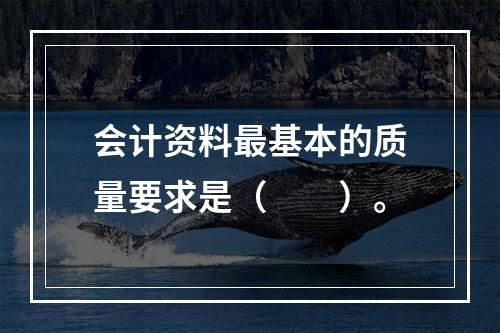 会计资料最基本的质量要求是（　　）。