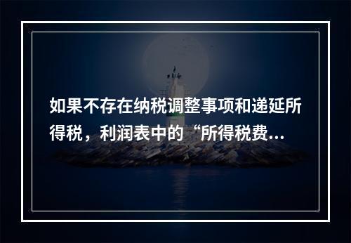 如果不存在纳税调整事项和递延所得税，利润表中的“所得税费用”