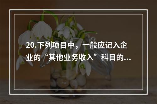 20.下列项目中，一般应记入企业的“其他业务收入”科目的有（