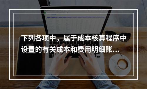 下列各项中，属于成本核算程序中设置的有关成本和费用明细账的有