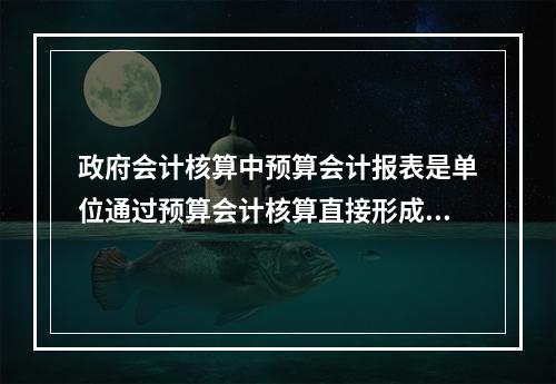 政府会计核算中预算会计报表是单位通过预算会计核算直接形成的报