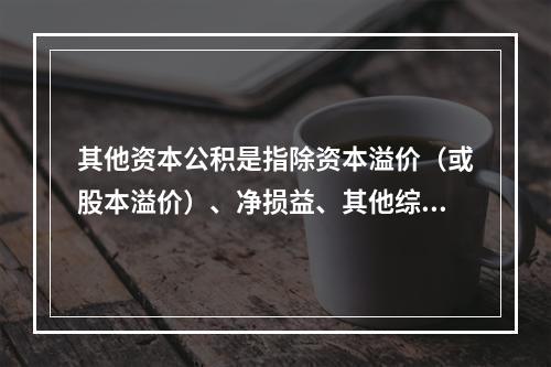 其他资本公积是指除资本溢价（或股本溢价）、净损益、其他综合收