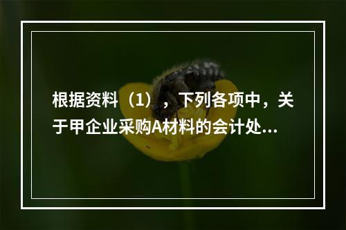 根据资料（1），下列各项中，关于甲企业采购A材料的会计处理结