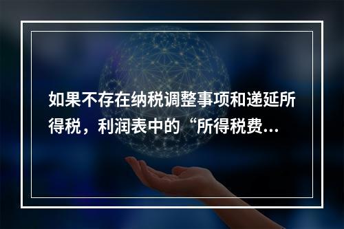 如果不存在纳税调整事项和递延所得税，利润表中的“所得税费用”