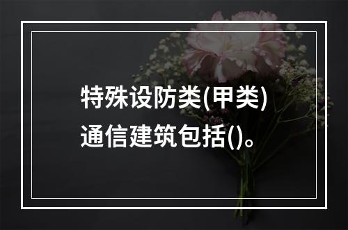 特殊设防类(甲类)通信建筑包括()。