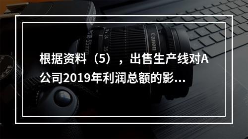 根据资料（5），出售生产线对A公司2019年利润总额的影响金