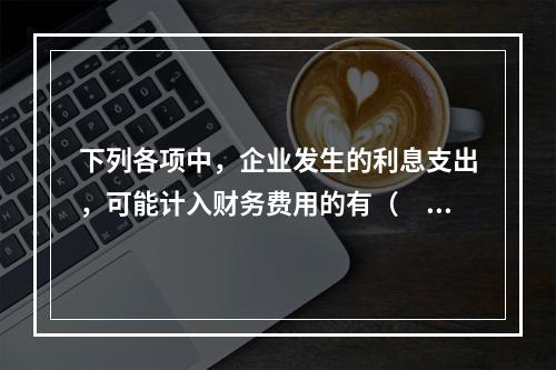 下列各项中，企业发生的利息支出，可能计入财务费用的有（　）。