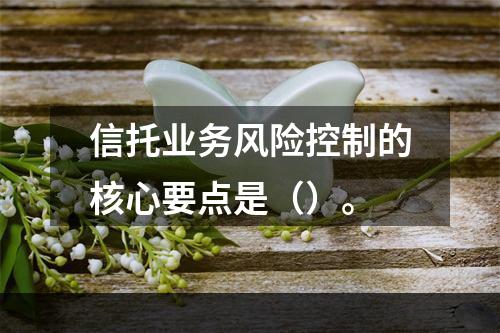 信托业务风险控制的核心要点是（）。