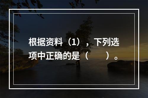 根据资料（1），下列选项中正确的是（　　）。