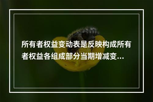 所有者权益变动表是反映构成所有者权益各组成部分当期增减变动情