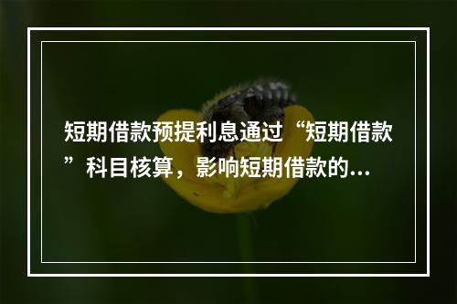 短期借款预提利息通过“短期借款”科目核算，影响短期借款的账面