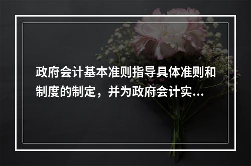 政府会计基本准则指导具体准则和制度的制定，并为政府会计实务问