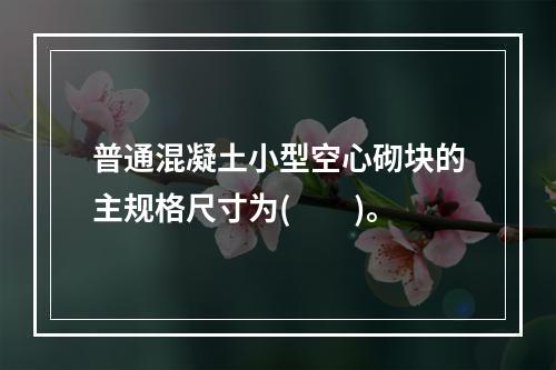 普通混凝土小型空心砌块的主规格尺寸为(　　)。