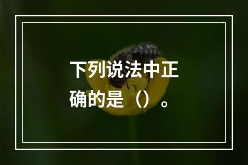 下列说法中正确的是（）。