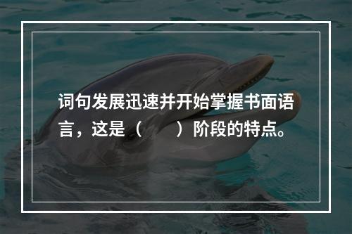 词句发展迅速并开始掌握书面语言，这是（　　）阶段的特点。