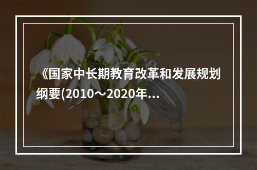 《国家中长期教育改革和发展规划纲要(2010～2020年)》