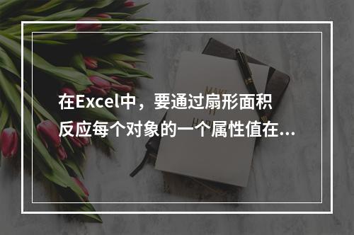 在Excel中，要通过扇形面积反应每个对象的一个属性值在总值