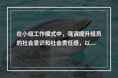 在小组工作模式中，强调提升组员的社会意识和社会责任感，以及促