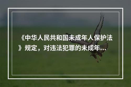 《中华人民共和国未成年人保护法》规定，对违法犯罪的未成年人坚