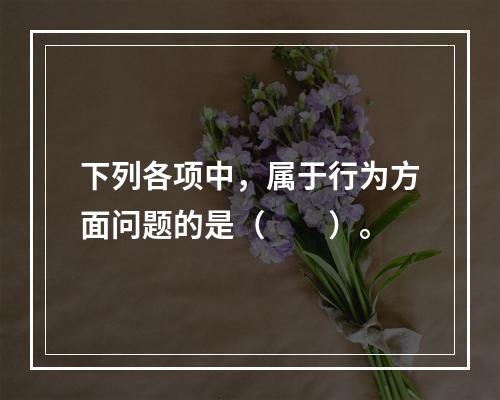 下列各项中，属于行为方面问题的是（　　）。