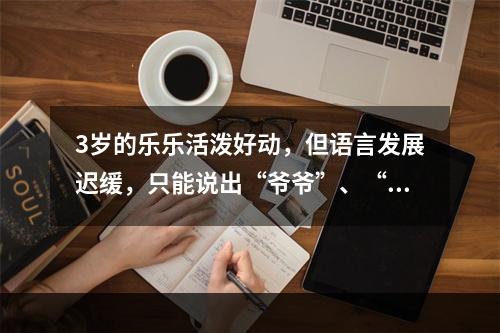 3岁的乐乐活泼好动，但语言发展迟缓，只能说出“爷爷”、“奶奶