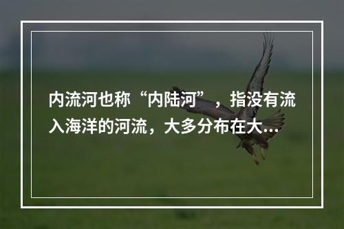 内流河也称“内陆河”，指没有流入海洋的河流，大多分布在大陆内