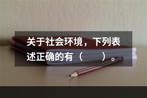 关于社会环境，下列表述正确的有（　　）。