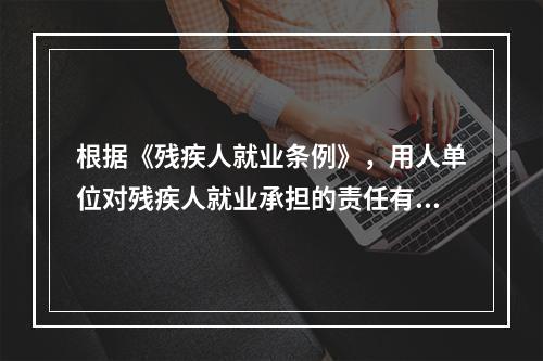 根据《残疾人就业条例》，用人单位对残疾人就业承担的责任有（　