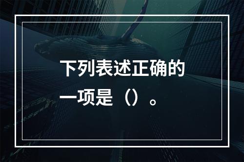 下列表述正确的一项是（）。