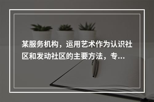 某服务机构，运用艺术作为认识社区和发动社区的主要方法，专门为